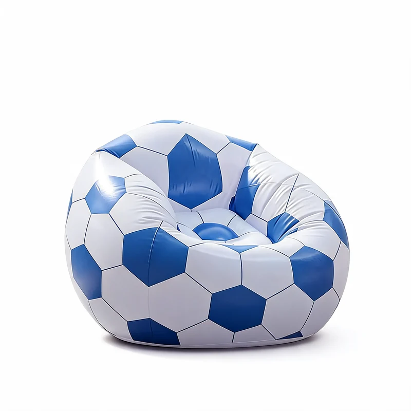Pouf Gonflable Extérieur Football Bleu – Le Score