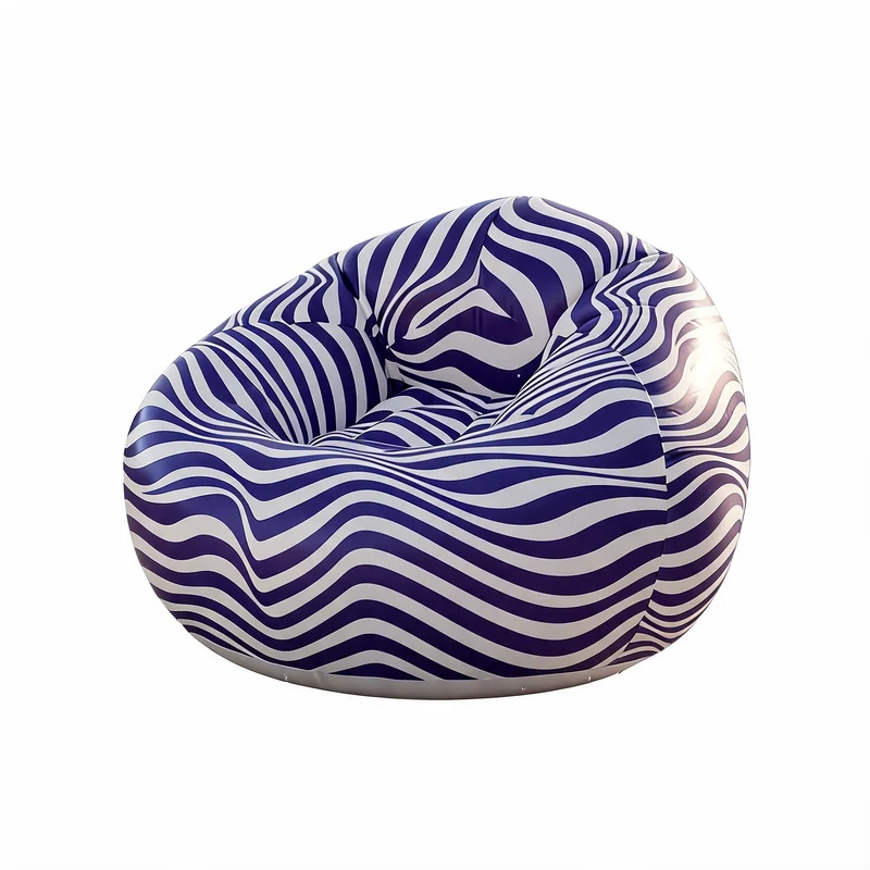 Pouf Extérieur Piscine Gonflable Rayé Violet – L'Éclat