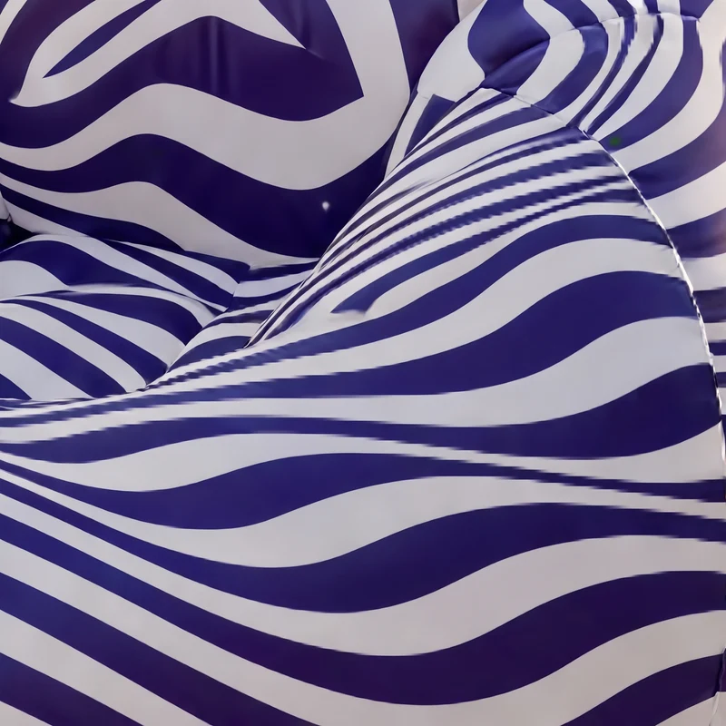 Pouf Extérieur Piscine Gonflable Rayé Violet – L'Éclat