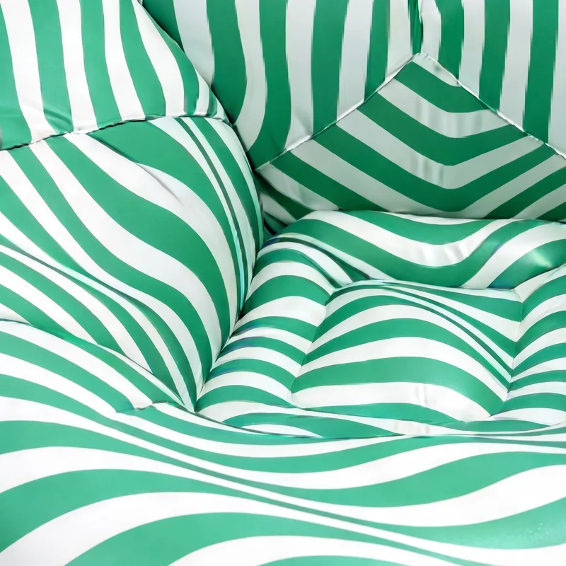 Pouf Gonflable Jardin Rayé Vert – L'Éclat
