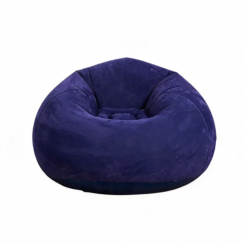 Pouf Gonflable Rond Bleu Uni – Le Gonf