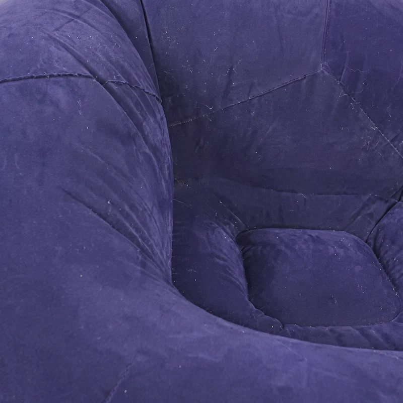 Pouf Gonflable Rond Bleu Uni – Le Gonf