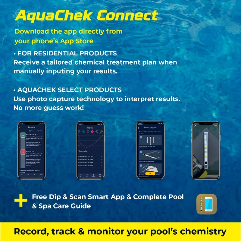 Test piscine AquaCheck Jaune (4 valeurs) - analyse rapide et facile d'utilisation