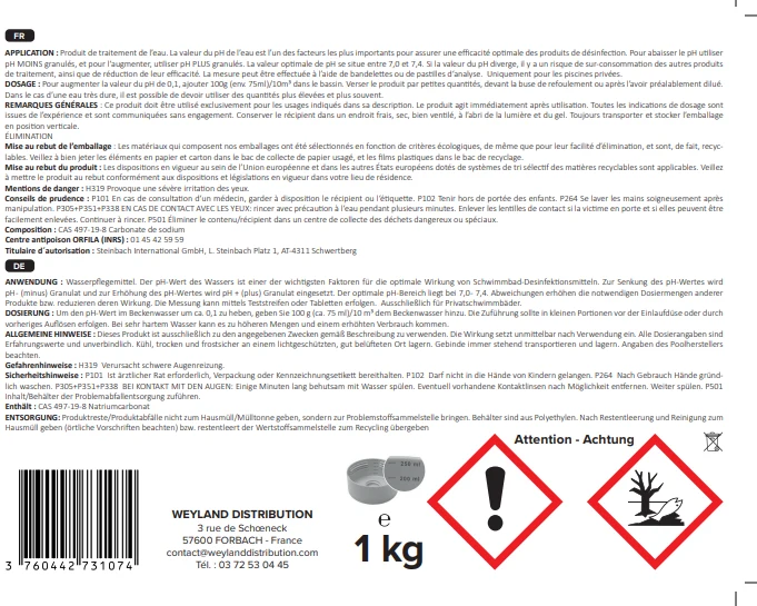 pH plus poudre 1 kg Aqualyn
