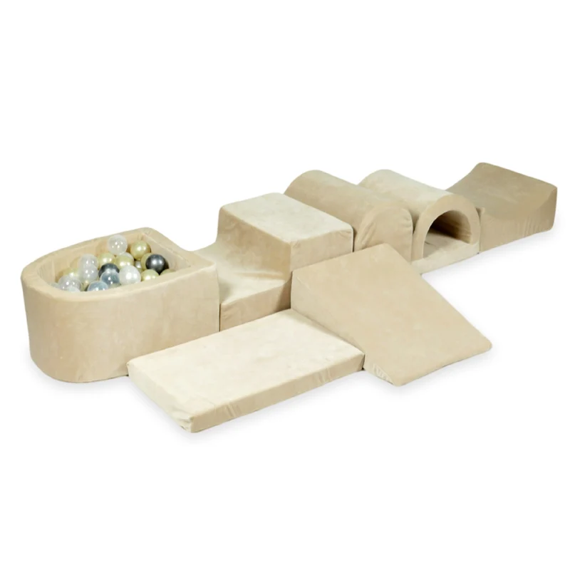 CONFIGURATEUR DE PARCOURS DE MOTRICITÉ – ENSEMBLE 16 (COIN, COLLINE, MARCHES, BERCEAU, PONT, TAPIS)