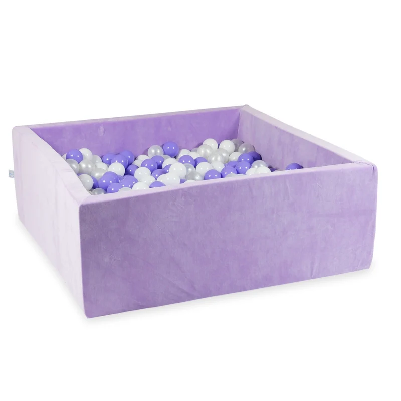 Piscine à balles carrée 110x110x40 cm en velvet soft Lilac, 600 balles