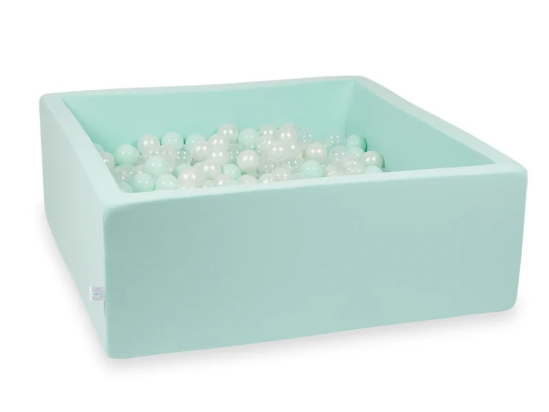 Piscine à balles carrée 110x110x40 cm en Menthe, 600 balles