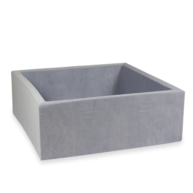 Piscine à balles carrée 110x110x40 cm Velvet Soft gris clair sans balles
