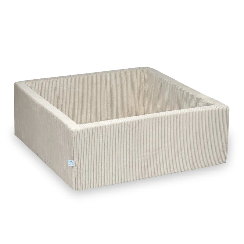 Piscine à balles carrée 110x110x40 cm velours côtelé beige sans balles