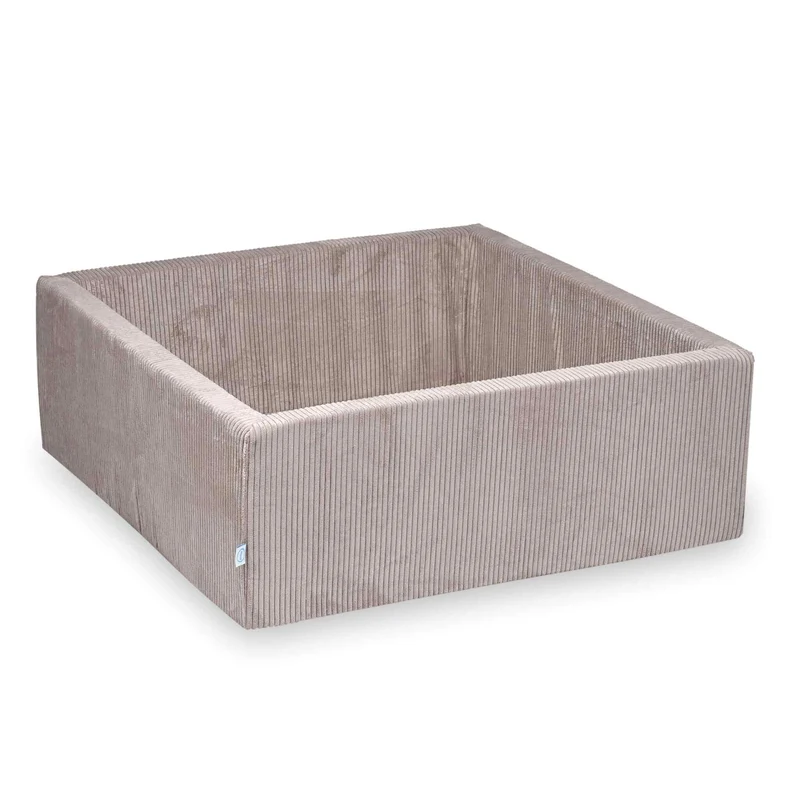 Piscine à balles carrée 110x110x40 cm velours côtelé rose clair sans balles
