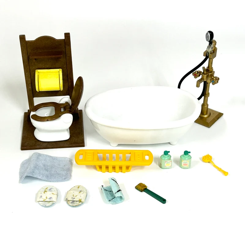 [used] Toilet and Bath Set Sylvanian Families Calico Critters