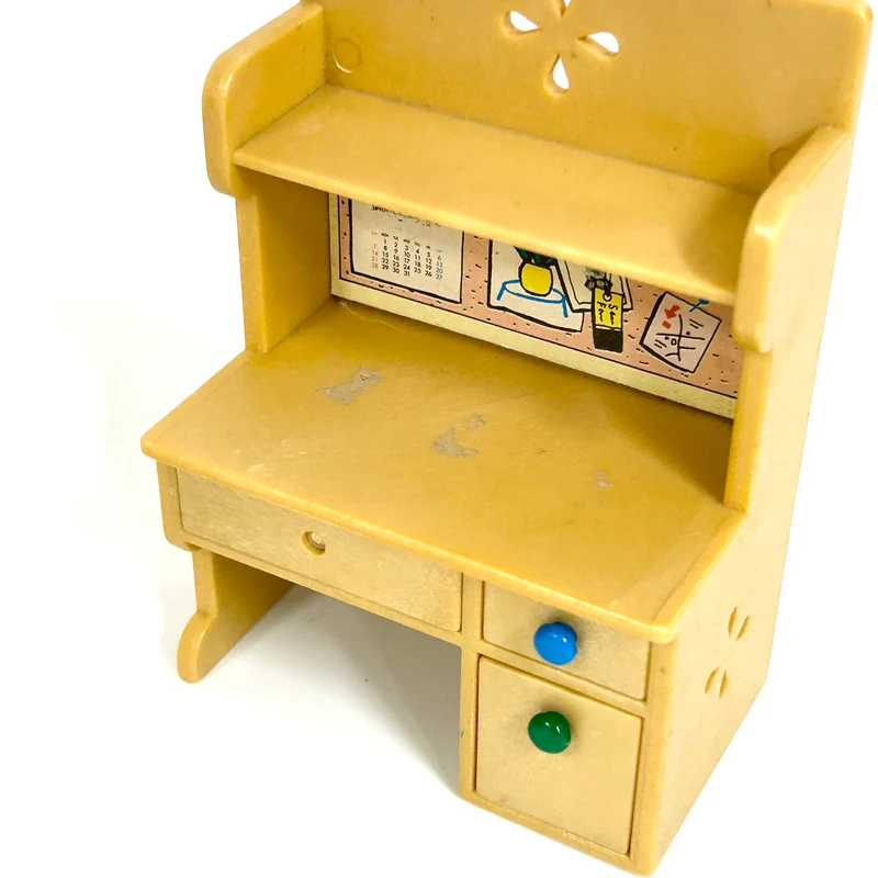 [used] Vintage Study Desk Set 1995 KA-68 Sylvanian Families Calico Critters