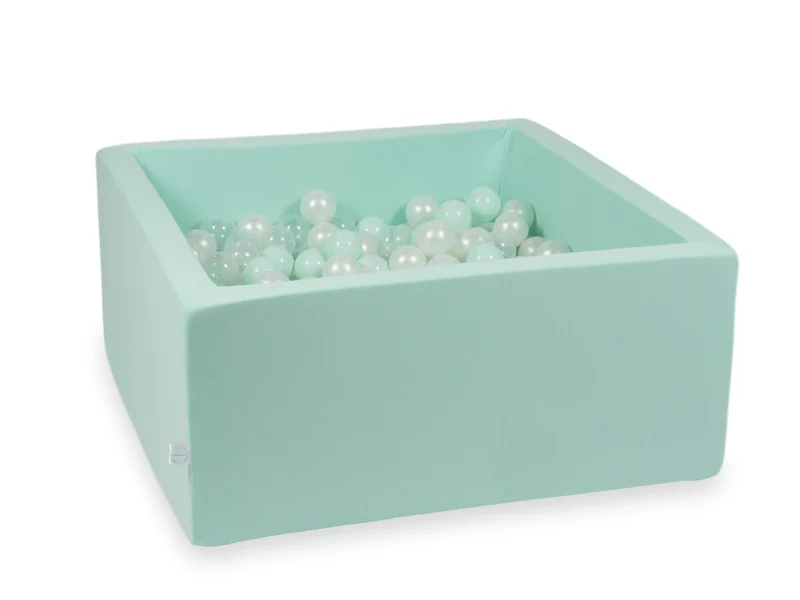 Piscine à balles carrée 90x90x40 cm en Menthe, 400 balles