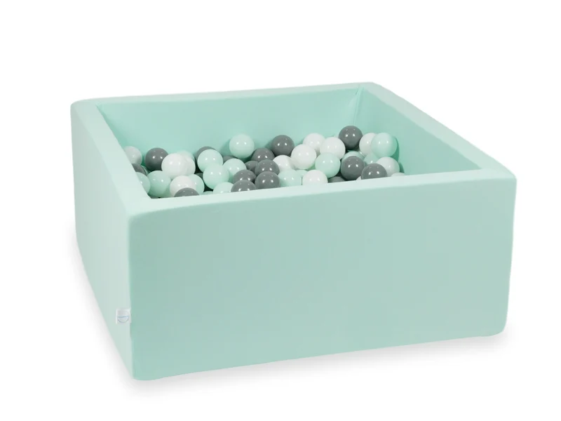 Piscine à balles carrée 90x90x40 cm en Menthe, 400 balles