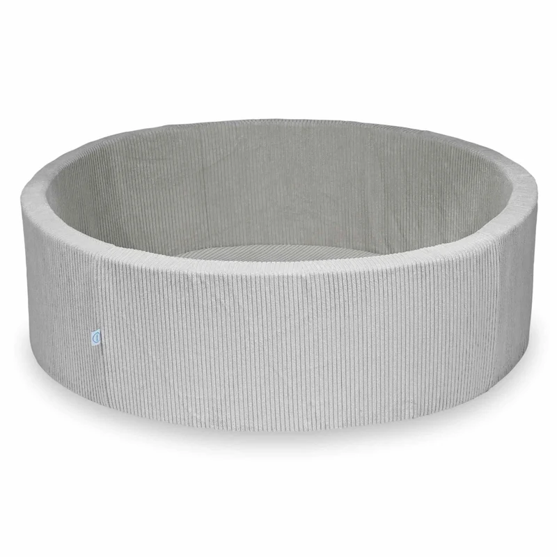 Piscine à Balles 130x40 velours côtelé gris sans balles