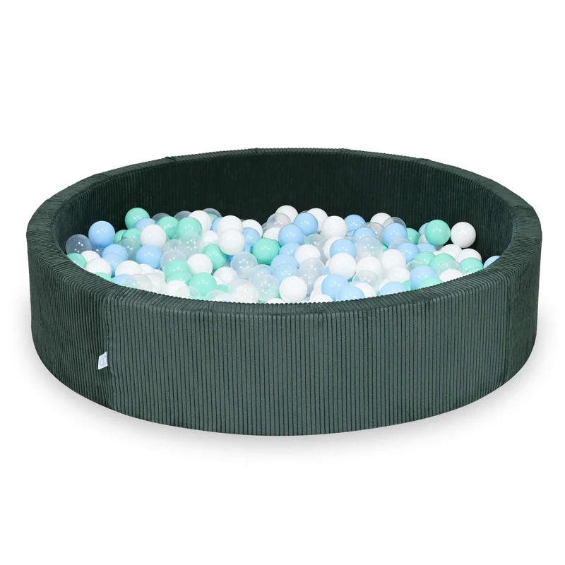 Piscine à balles en velours côtelé Vert 130x30 cm avec 600 balles