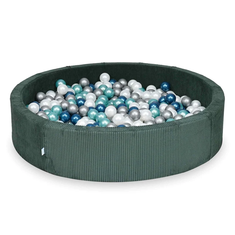 Piscine à balles en velours côtelé Vert 130x30 cm avec 600 balles