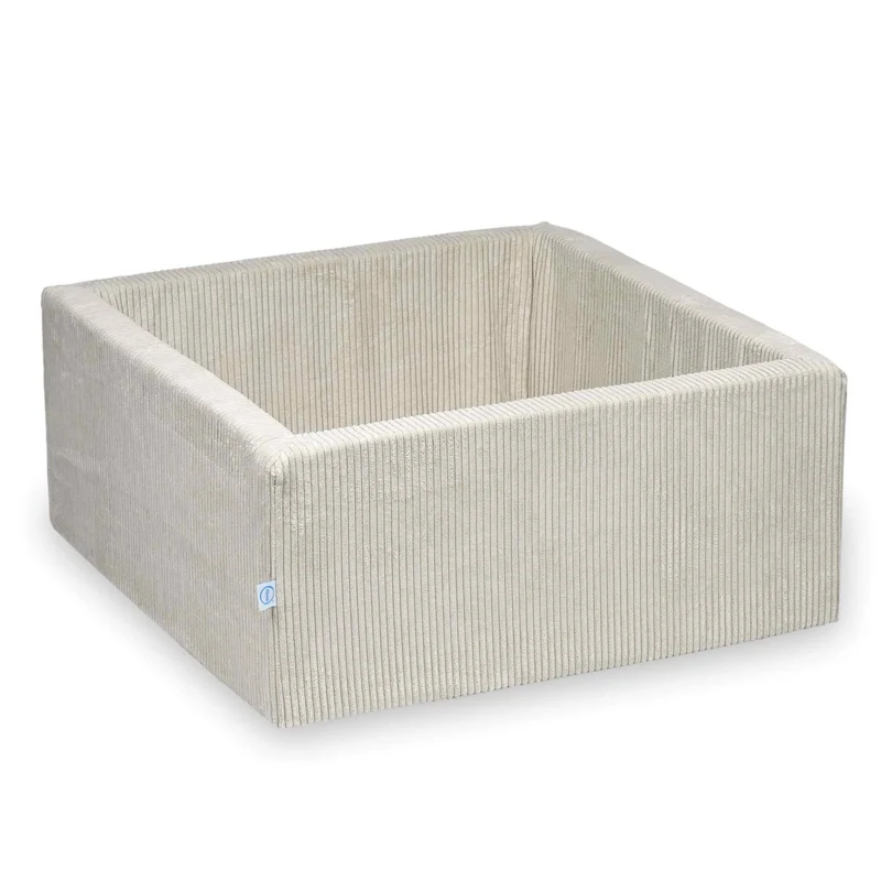 Piscine à balles carrée 90x90x40 cm velours côtelé beige sans balles