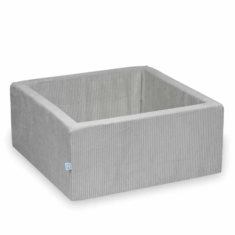 Piscine à balles carrée 90x90x40 cm velours côtelé gris sans balles
