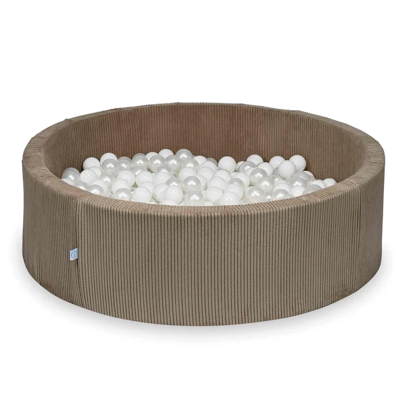 Piscine à balles en velours côtelé Toffee 130x40 cm avec 700 balles