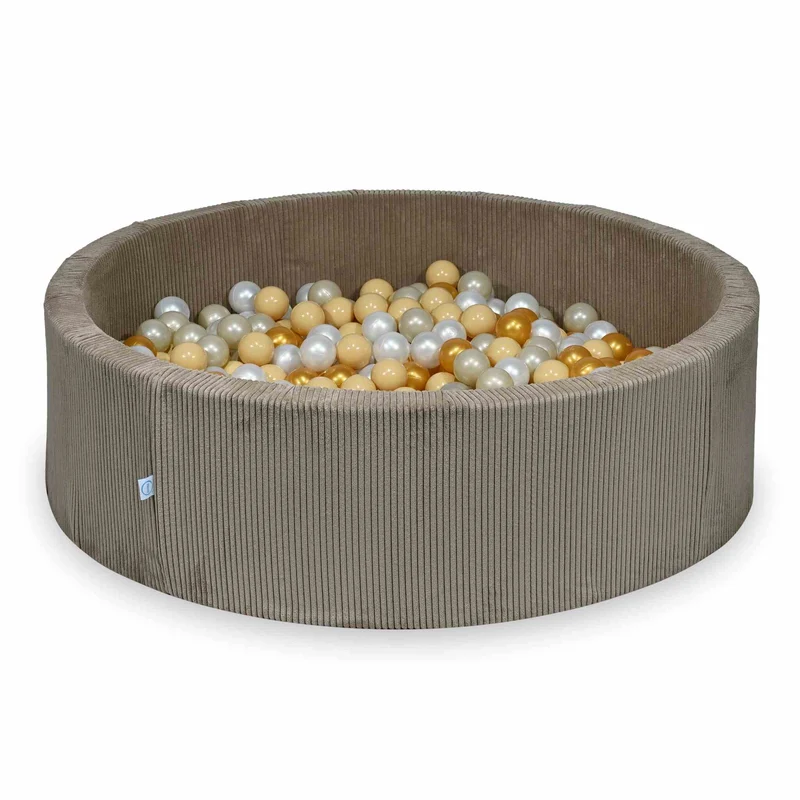 Piscine à balles en velours côtelé Toffee 130x40 cm avec 700 balles