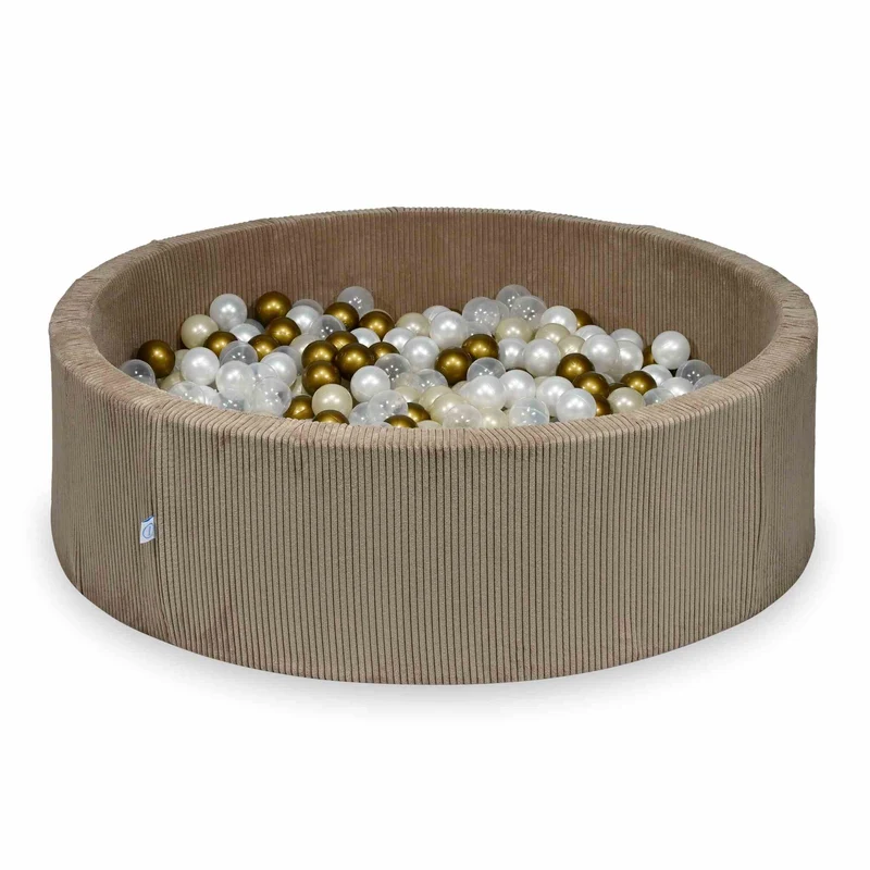 Piscine à balles en velours côtelé Toffee 130x40 cm avec 700 balles