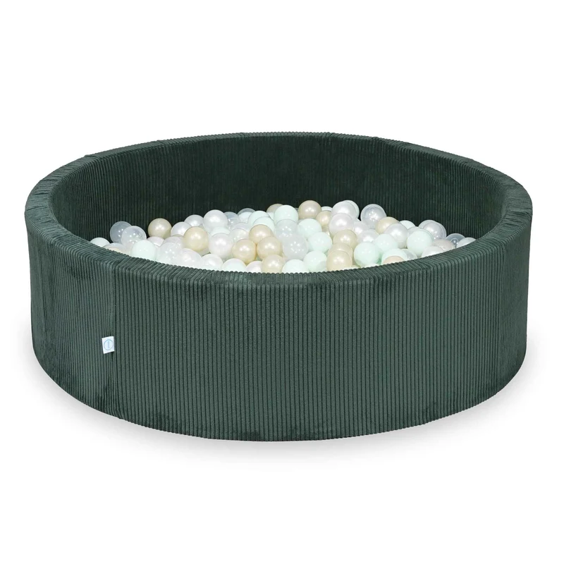 Piscine à balles en velours côtelé Vert 130x40 cm avec 700 balles