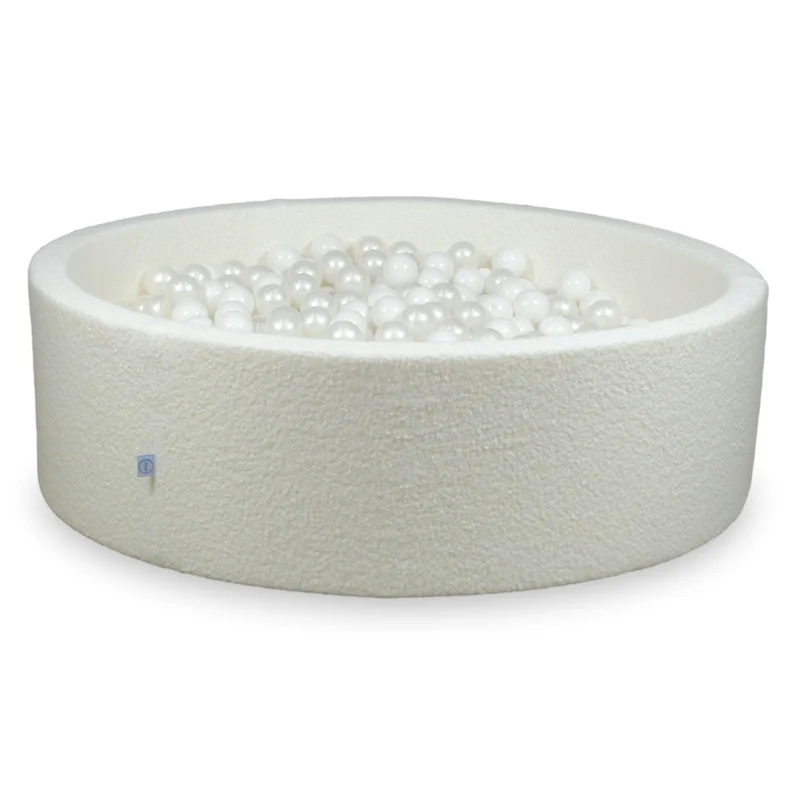 Piscine à balles en velours Boucle Blanc 130x40 cm avec 700 balles