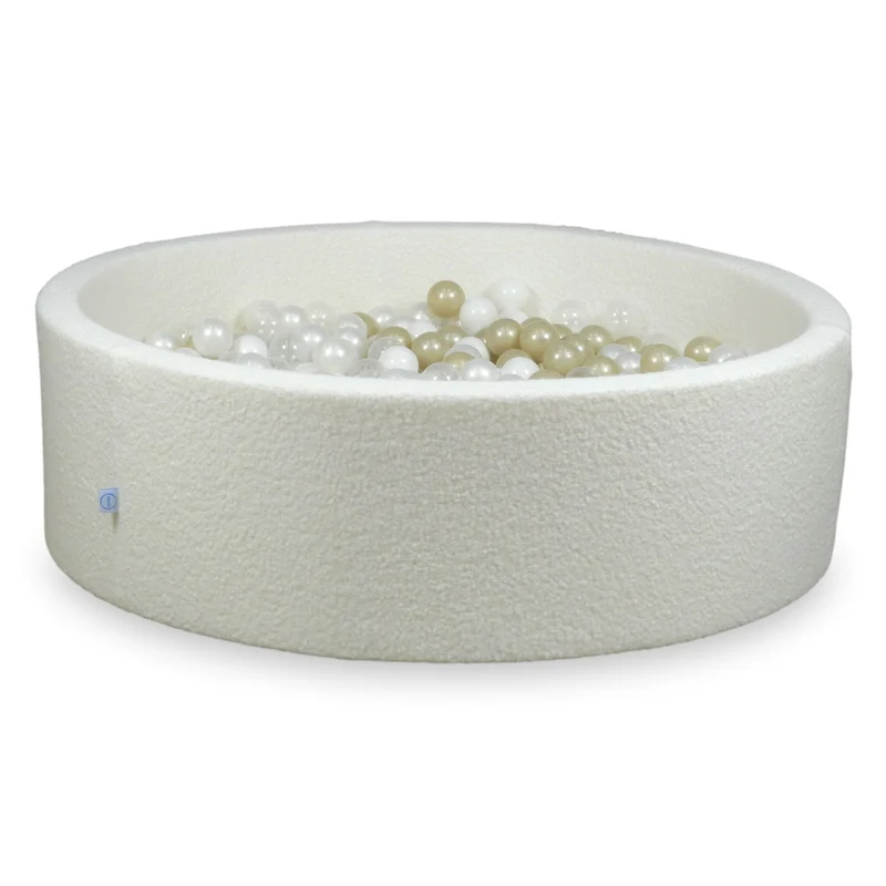 Piscine à balles en velours Boucle Blanc 130x40 cm avec 700 balles