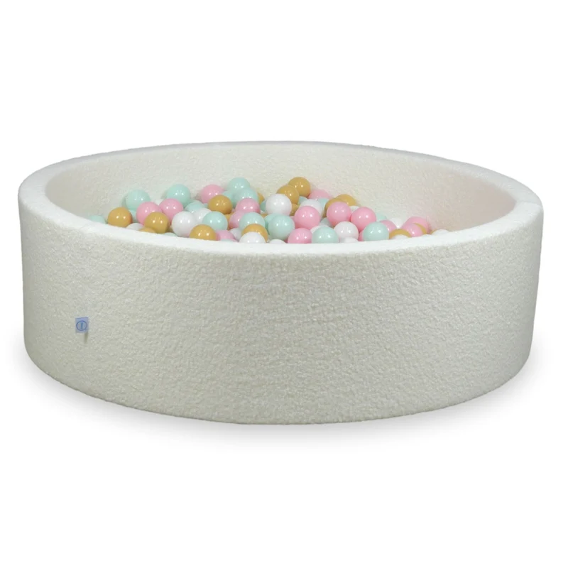 Piscine à balles en velours Boucle Blanc 130x40 cm avec 700 balles