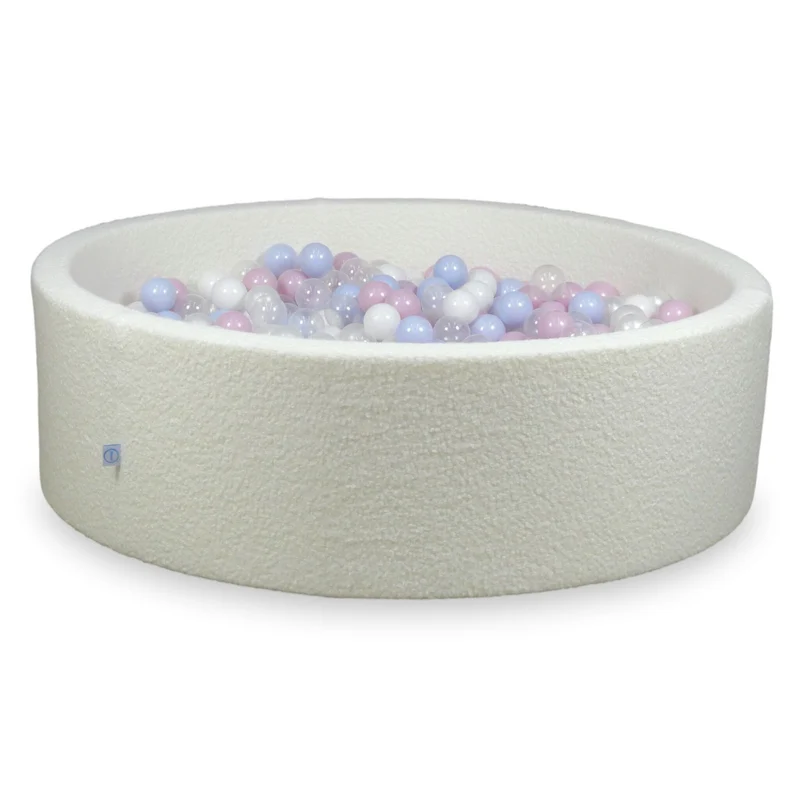 Piscine à balles en velours Boucle Blanc 130x40 cm avec 700 balles
