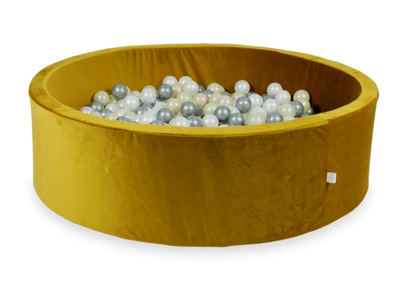 Piscine à balles en velours velvet dore 130x40 cm avec 700 balles