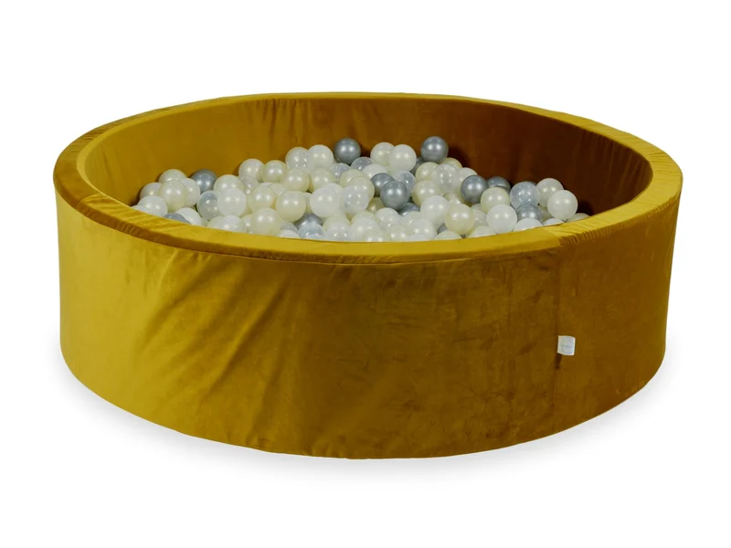 Piscine à balles en velours velvet dore 130x40 cm avec 700 balles