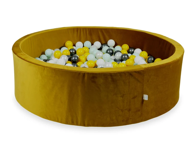 Piscine à balles en velours velvet dore 130x40 cm avec 700 balles