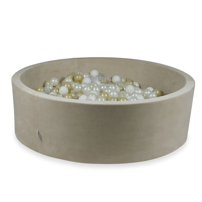 Piscine à balles en velvet soft beige 130x40 cm avec 700 balles