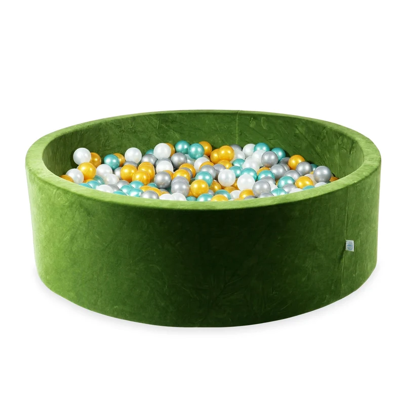 Piscine à balles en velvet soft olive 130x40 cm avec 700 balles