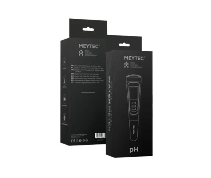 Testeur électronique de pH pour piscine + capteur température - Meytec