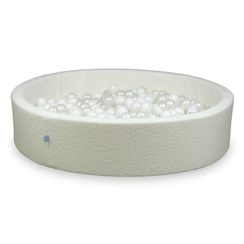 Piscine à balles en velours Boucle Blanc 130x30 cm avec 600 balles