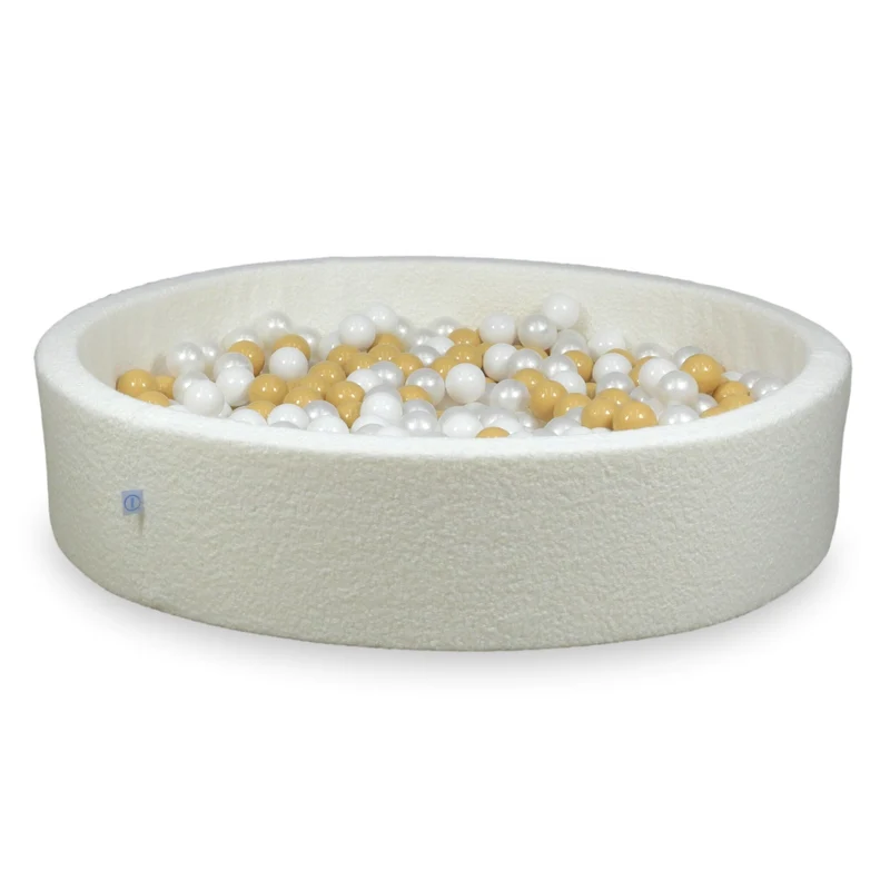 Piscine à balles en velours Boucle Blanc 130x30 cm avec 600 balles