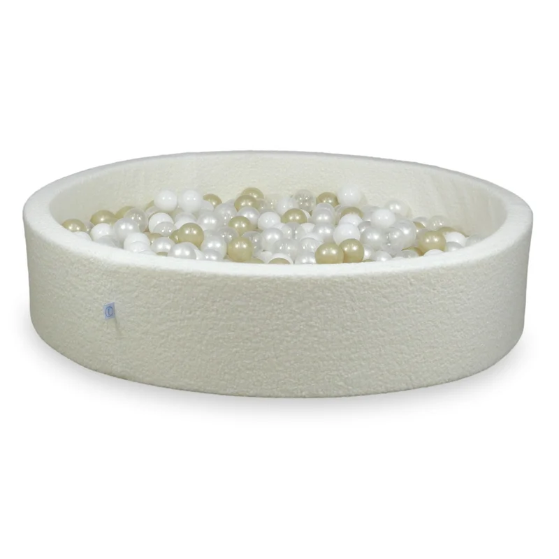 Piscine à balles en velours Boucle Blanc 130x30 cm avec 600 balles