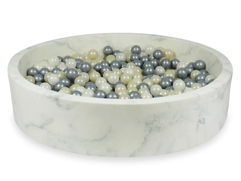 Piscine à balles en velours Marble 130x30 cm avec 600 balles