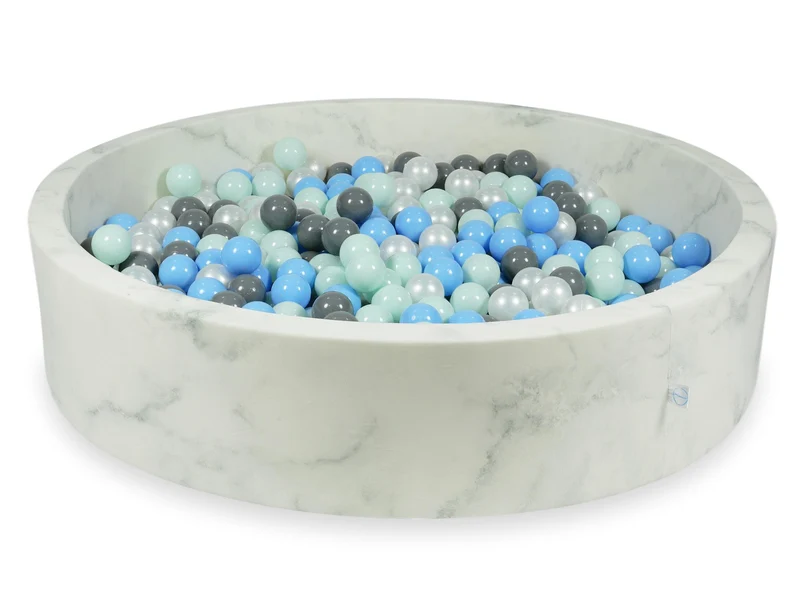 Piscine à balles en velours Marble 130x30 cm avec 600 balles