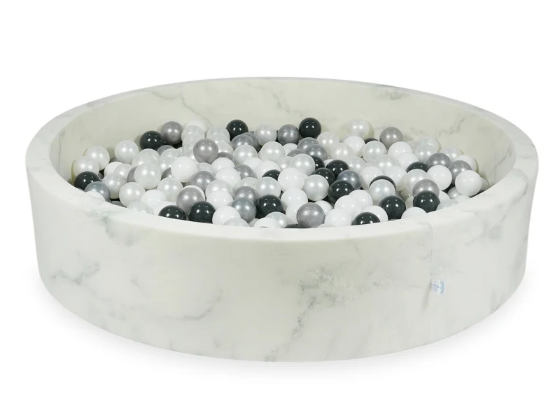 Piscine à balles en velours Marble 130x30 cm avec 600 balles