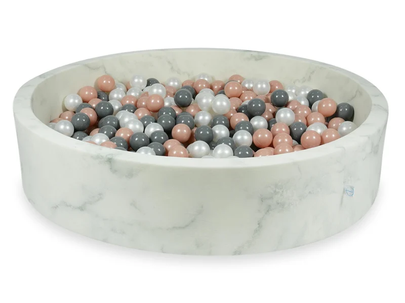 Piscine à balles en velours Marble 130x30 cm avec 600 balles