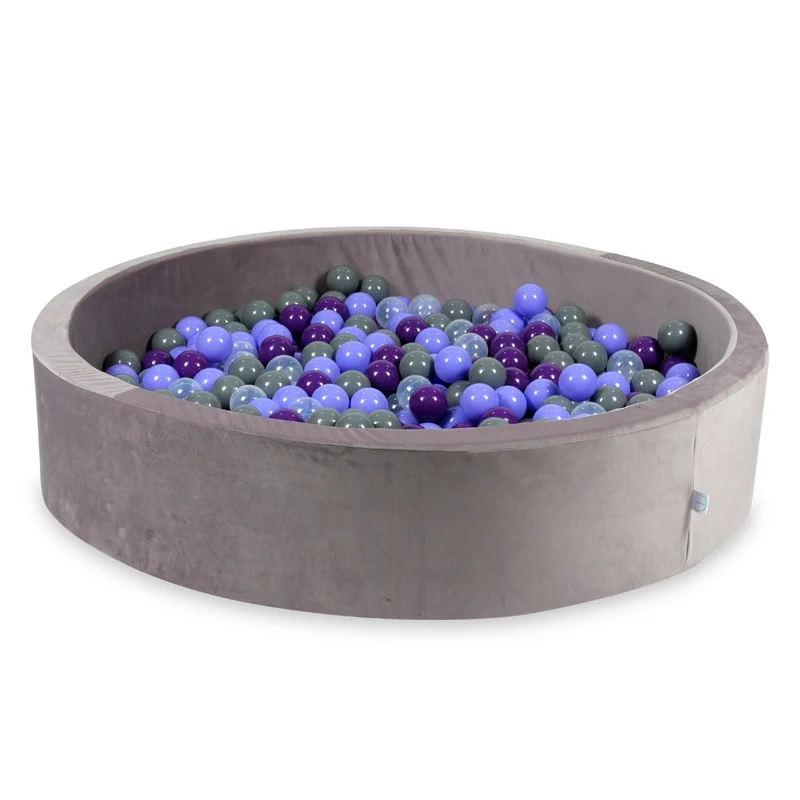 Piscine à balles en velours velvet lilac 130x30 cm avec 600 balles