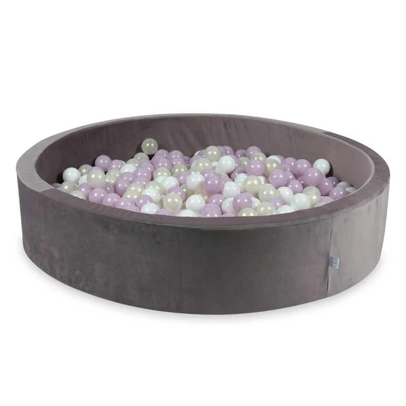Piscine à balles en velours velvet lilac 130x30 cm avec 600 balles