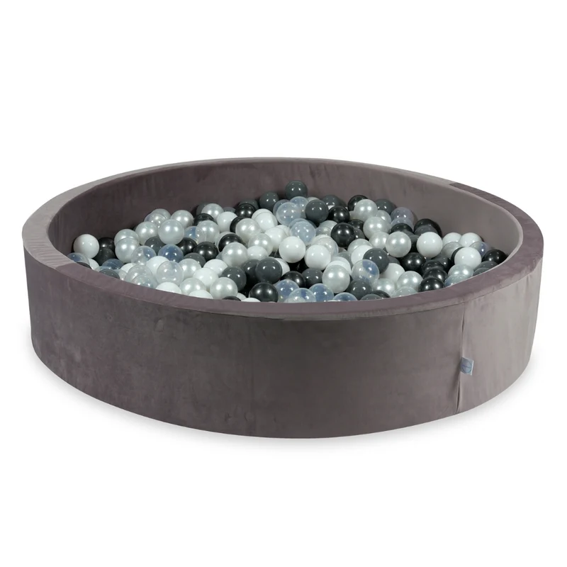 Piscine à balles en velours velvet lilac 130x30 cm avec 600 balles