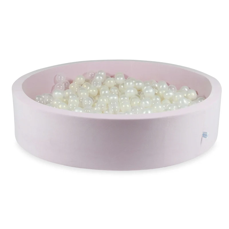 Piscine à balles en velvet soft light pink 130x30 cm avec 600 balles