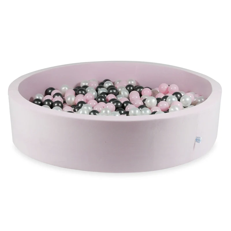 Piscine à balles en velvet soft light pink 130x30 cm avec 600 balles