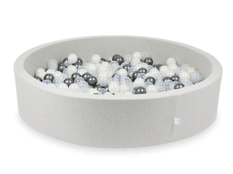 Piscine à balles en gris clair 130x30 cm avec 600 balles